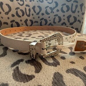 Stylish White Rhinestone Belt